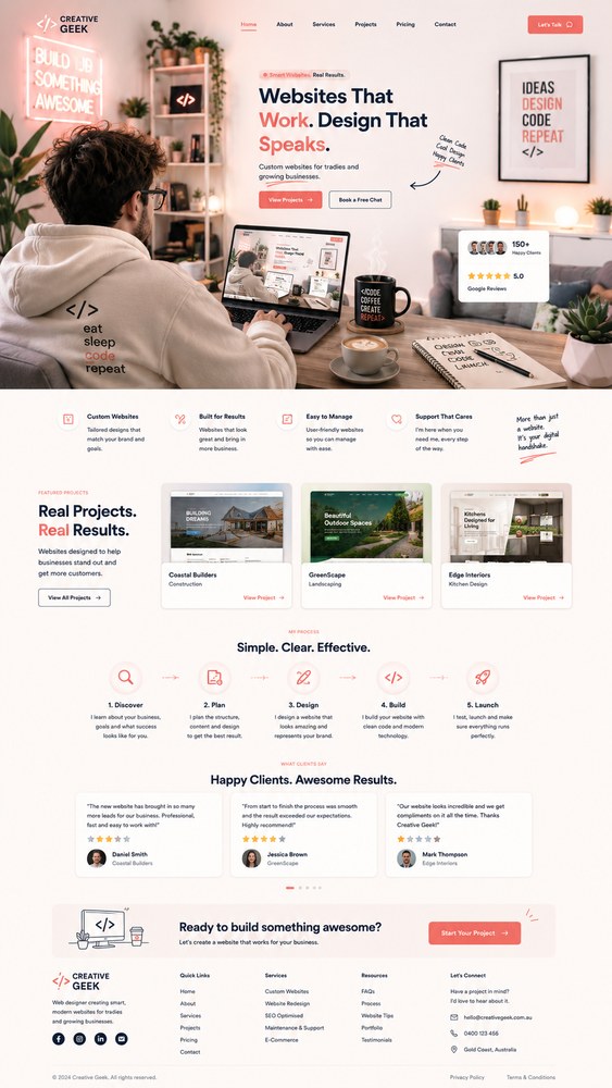 Creative Geek web agency website design project